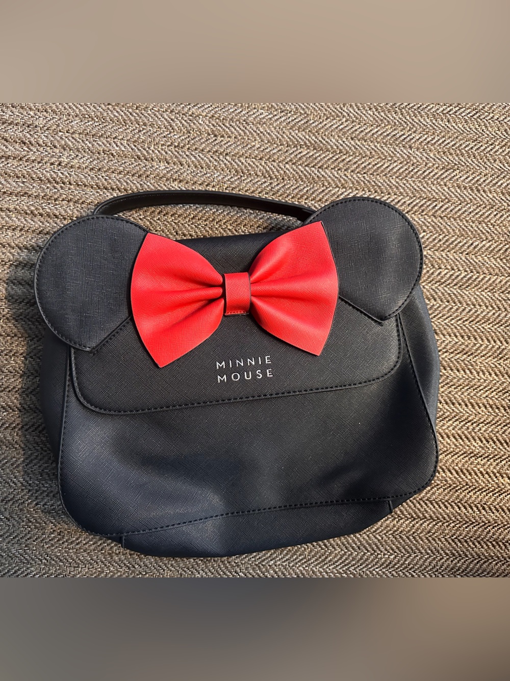 Loungefly Minnie Mouse Black Handbag with Red Bow